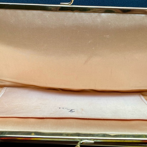 Vintage 1960s H1 Earth Tone Floral Tapestry Mrs. Maisel style Clutch Handbag - Picture 6 of 7